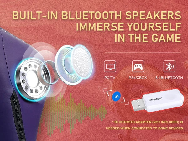 GTPLAYER Gaming Chair with Bluetooth Speakers