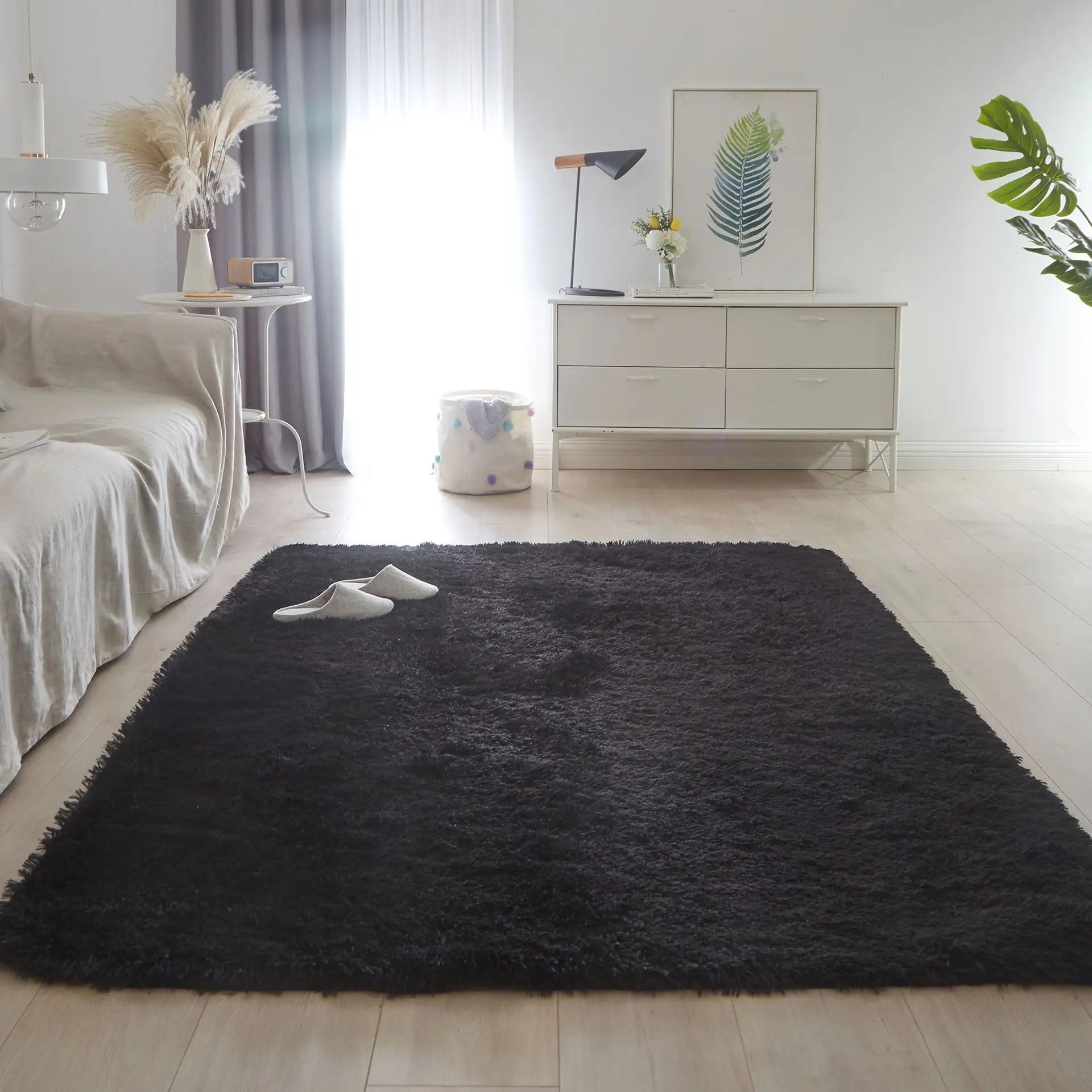 Gray Carpet for Living Room Plush Rug Bed Room Floor Fluffy Mats Anti-slip Home Decor Rugs Soft Velvet Carpets Kids Room Blanket