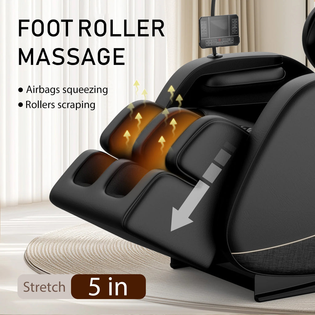 Zero Gravity Full Body Massage Chair with Heating, Airbags, Foot Roller & Touch Screen