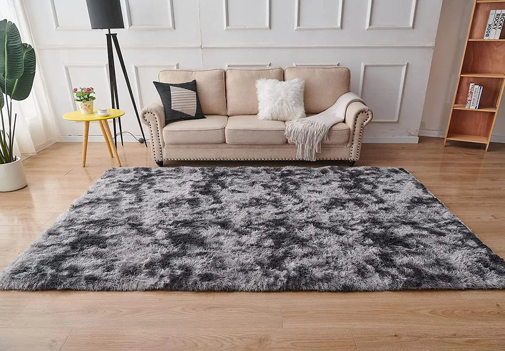 Gray Carpet for Living Room Plush Rug Bed Room Floor Fluffy Mats Anti-slip Home Decor Rugs Soft Velvet Carpets Kids Room Blanket
