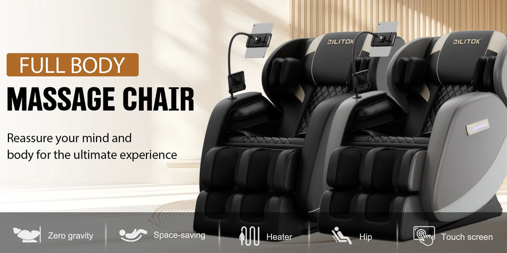 Zero Gravity Full Body Massage Chair with Heating, Airbags, Foot Roller & Touch Screen