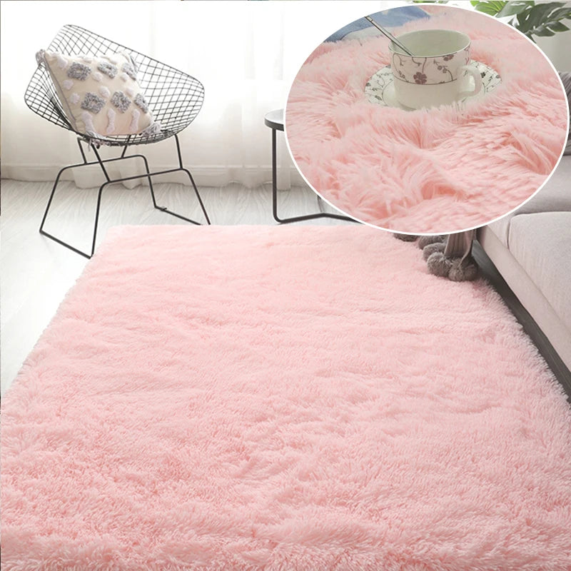 Gray Carpet for Living Room Plush Rug Bed Room Floor Fluffy Mats Anti-slip Home Decor Rugs Soft Velvet Carpets Kids Room Blanket