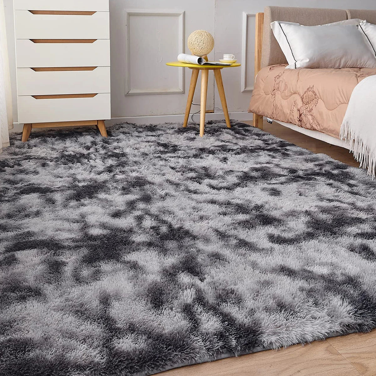 Gray Carpet for Living Room Plush Rug Bed Room Floor Fluffy Mats Anti-slip Home Decor Rugs Soft Velvet Carpets Kids Room Blanket