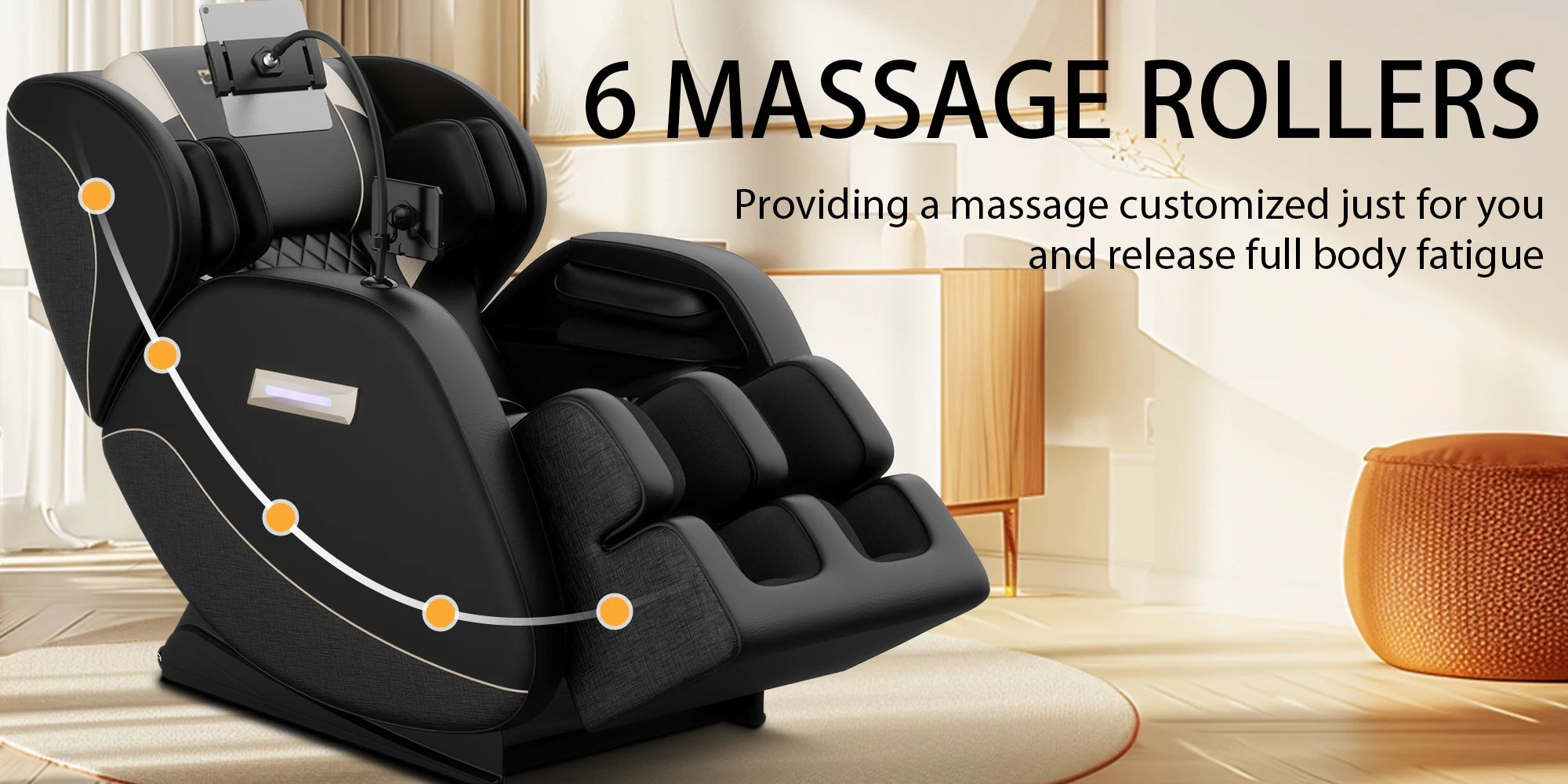 Zero Gravity Full Body Massage Chair with Heating, Airbags, Foot Roller & Touch Screen